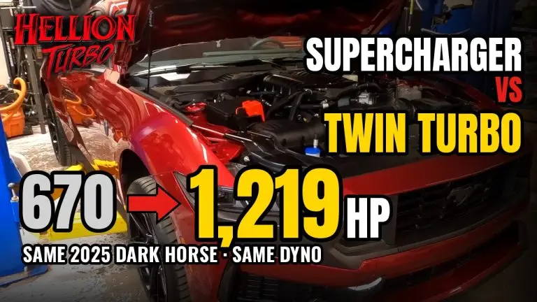 2025 Mustang Dark Horse supercharger vs Hellion twin turbo: 670 to 1,219 RWHP